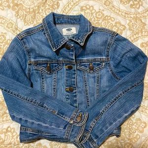 Old Navy Youth Girls Size 6-7 (S) Denim Jacket Button Up Cotton EUC